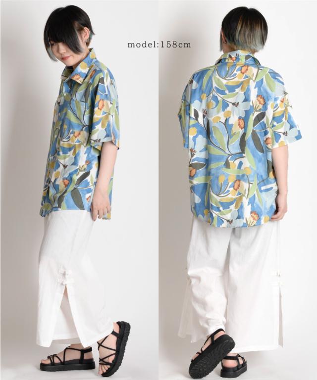 気分も上がる。柄半袖シャツ