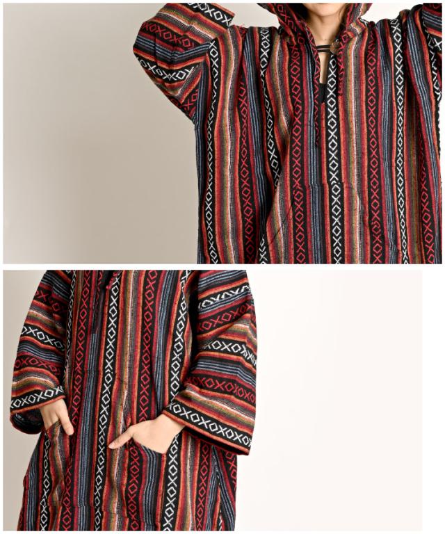 斬新デザインで即お洒落。ゲリコットン織ロングプルオーバー