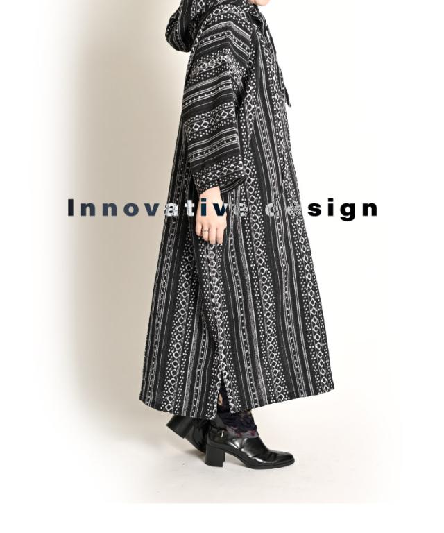 斬新デザインで即お洒落。ゲリコットン織ロングプルオーバー