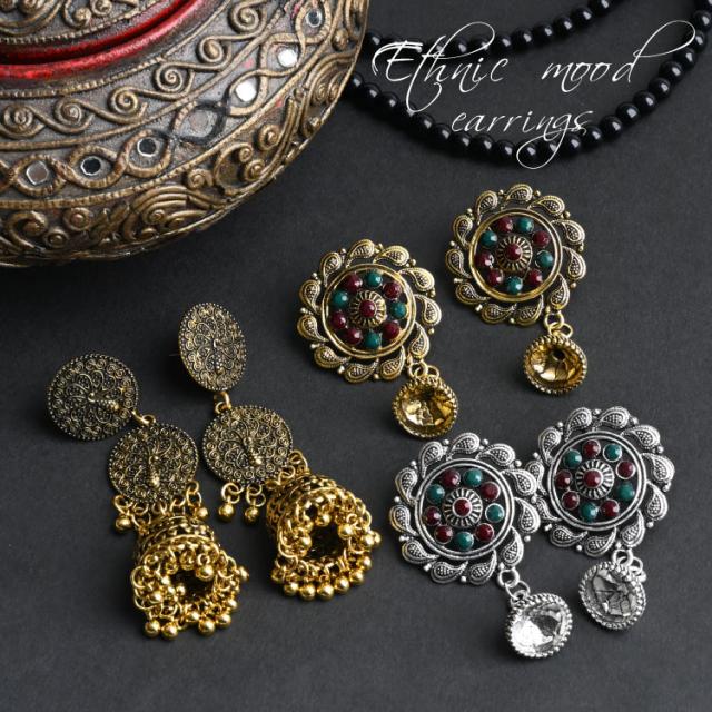 この存在感。エスニックデザインピアス