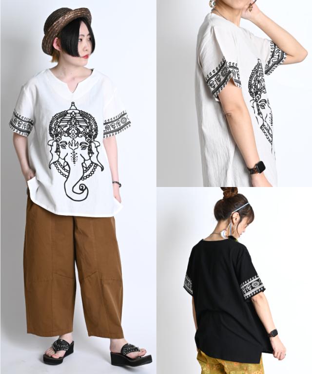 キーネックシャツ