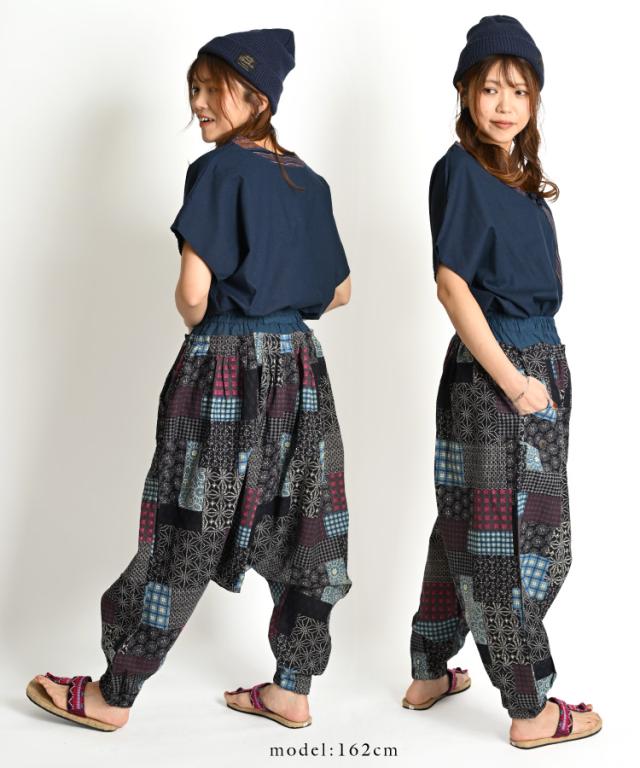 和柄サルエルパンツ