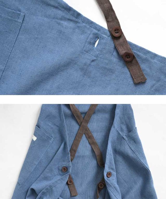 日常に寄り添う。麻混配色エプロン