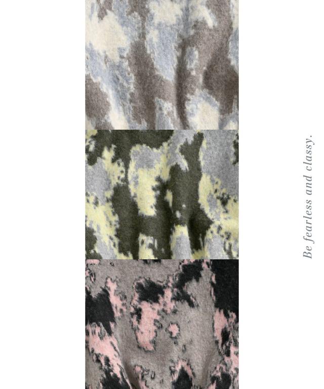 大胆不敵に上品に。ニュアンス柄ニット