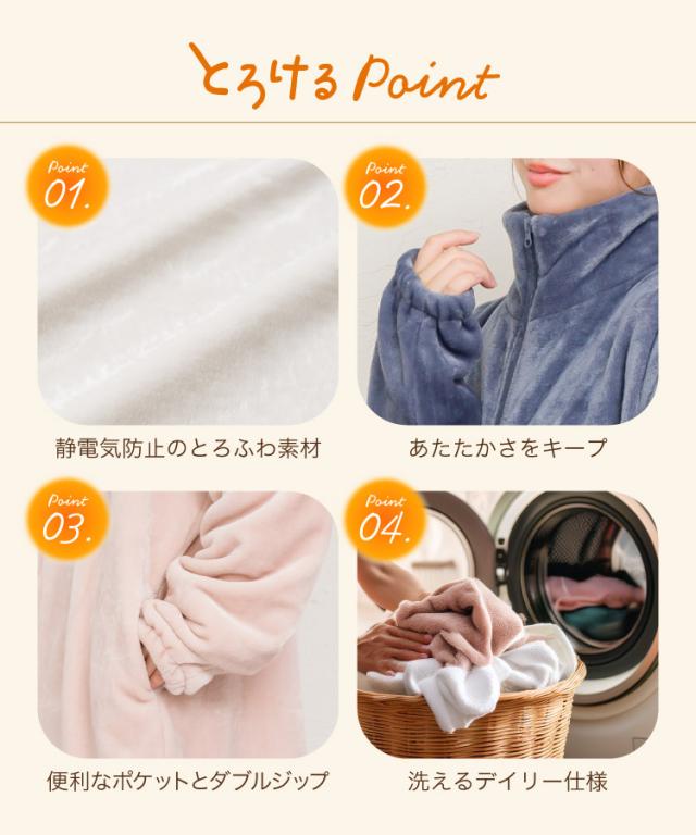 とろける温盛。指穴付きジップアップローブ