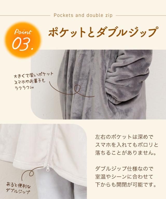 とろける温盛。指穴付きジップアップローブ