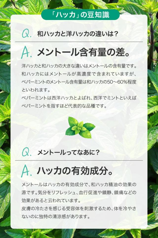 スーッと甘く香る爽やかさ。和ハッカ油