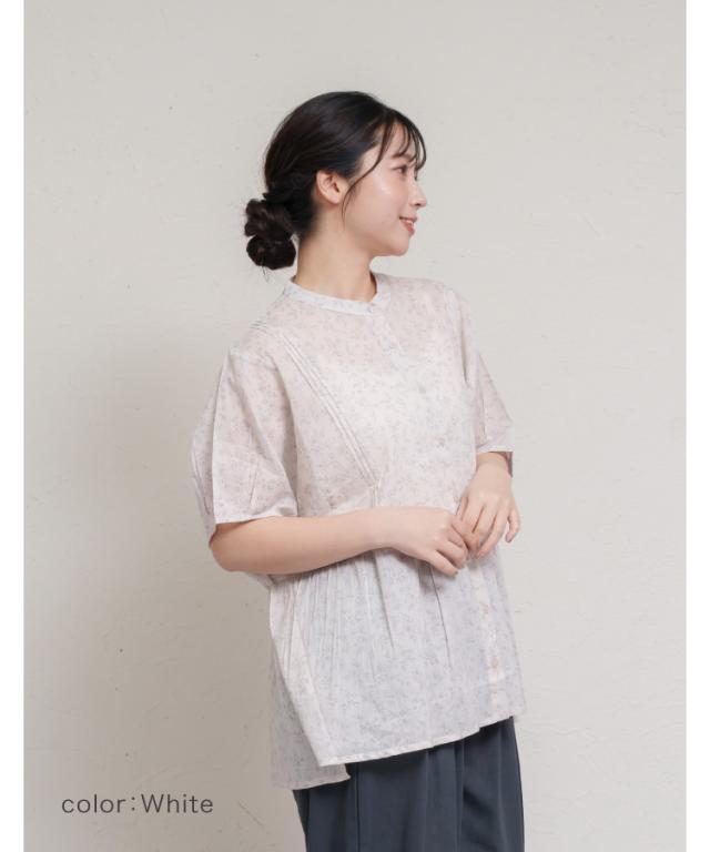 優しい花と過ごす。花柄シャツブラウス