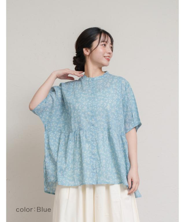 優しい花と過ごす。花柄シャツブラウス