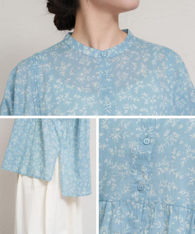 優しい花と過ごす。花柄シャツブラウス