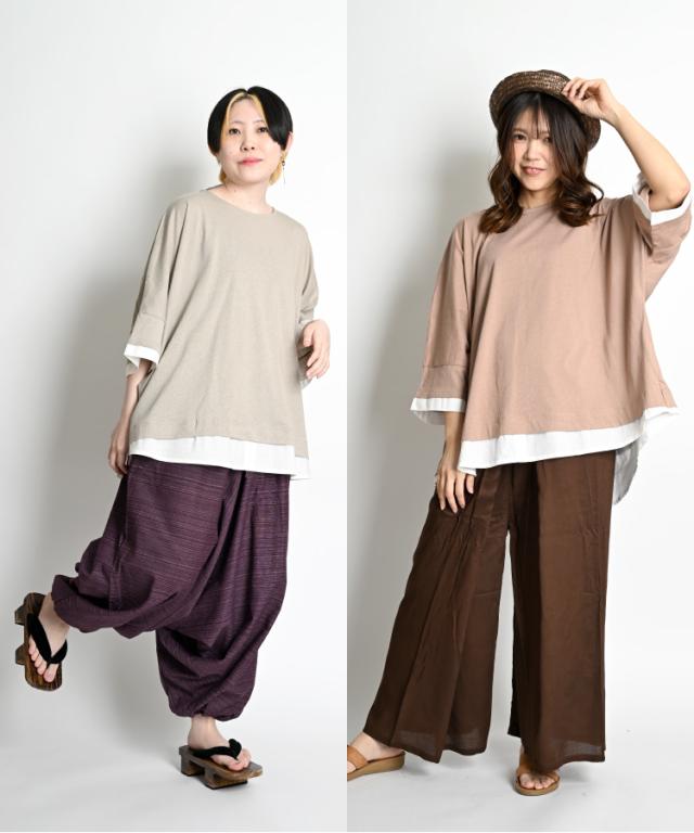 異素材レイヤードTシャツ