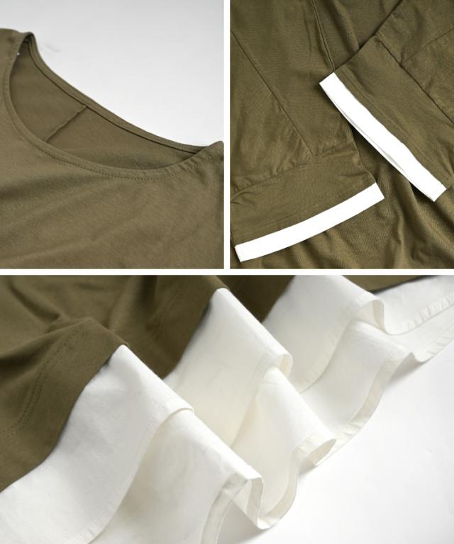 異素材レイヤードTシャツ