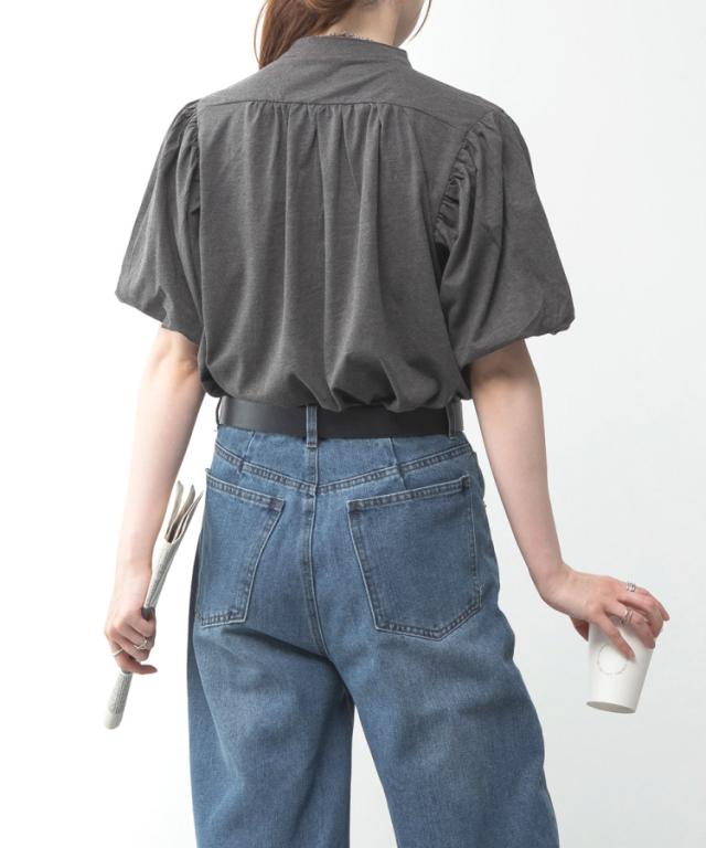 ブラウス風パフスリーブカットソー