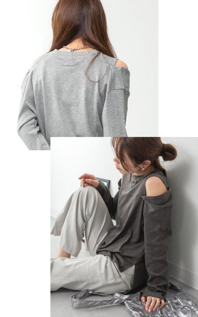 オープンショルダーロンT