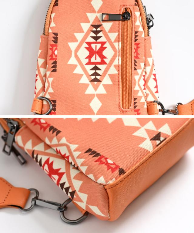 身軽にお出かけ。ネイティブ柄ボディバッグ