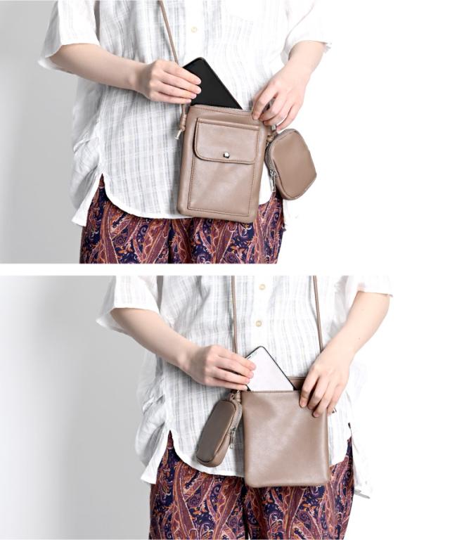 バッグはもう、ポケット感覚。ポーチ付きスマホショルダーバッグ