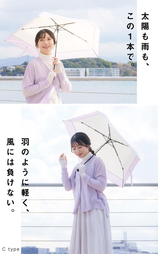 重力を忘れて。晴雨兼用軽量折りたたみ日傘