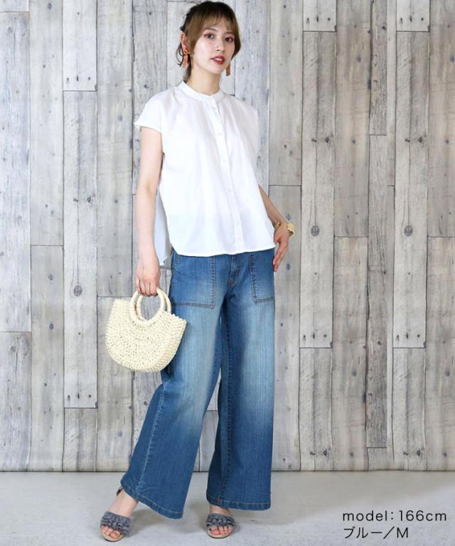 デニムワイドベイカーパンツ