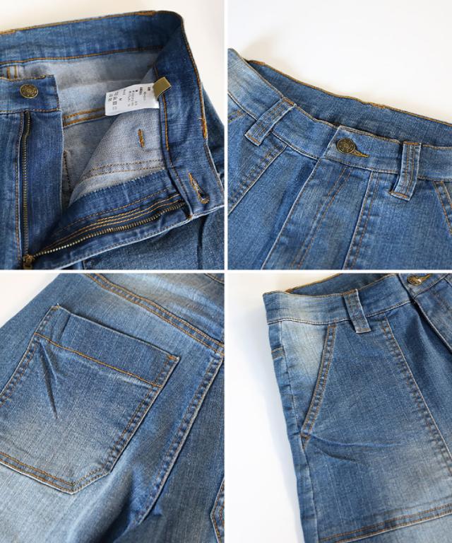 デニムワイドベイカーパンツ