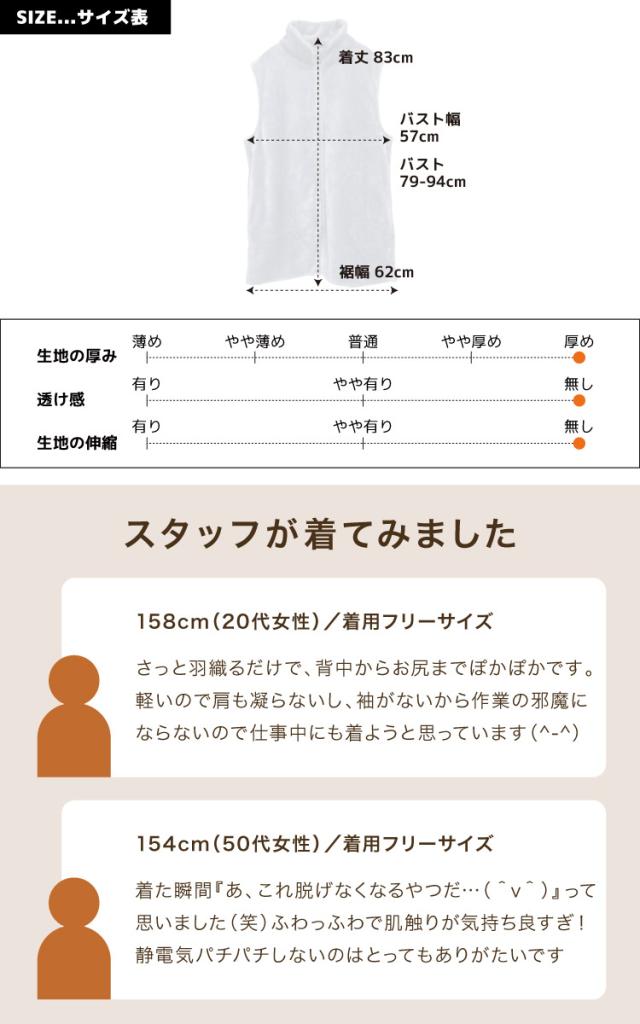 ただいま温盛。ニューマイヤー袖なし着る毛布