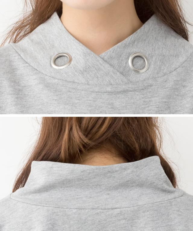 ハイネックアイレットプルオーバー