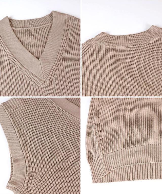 まるっと包んで。5ゲージVネックニットベスト