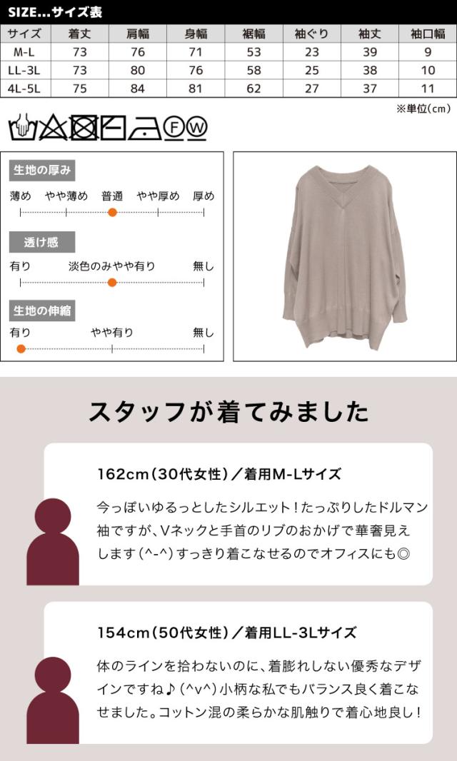 Vネックドルマンセーター