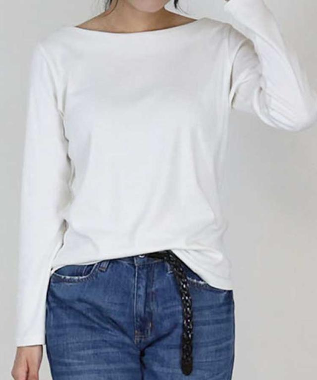 ボートネックロングスリーブシャツ