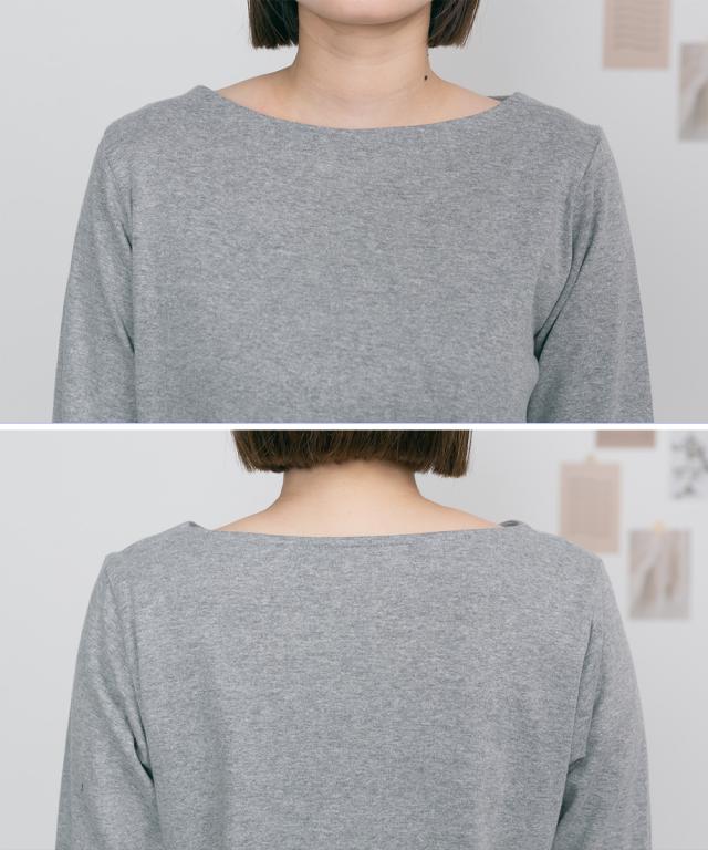 ボートネックロングスリーブシャツ