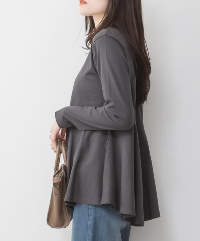 裾フレア長袖カットソー