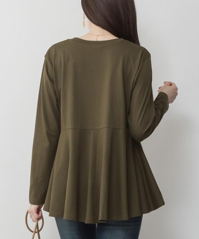 裾フレア長袖カットソー