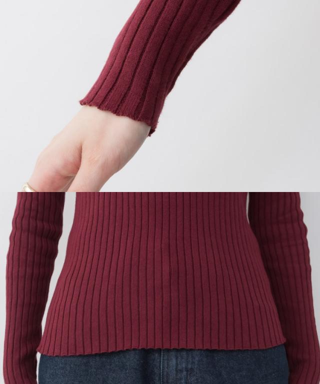ハイネックリブニット