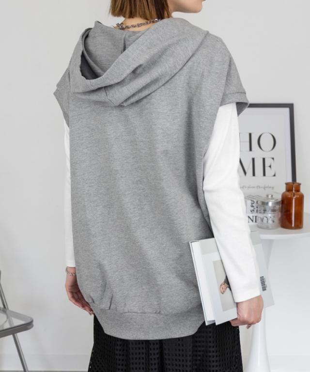 ミニ裏毛ノースリーブパーカー