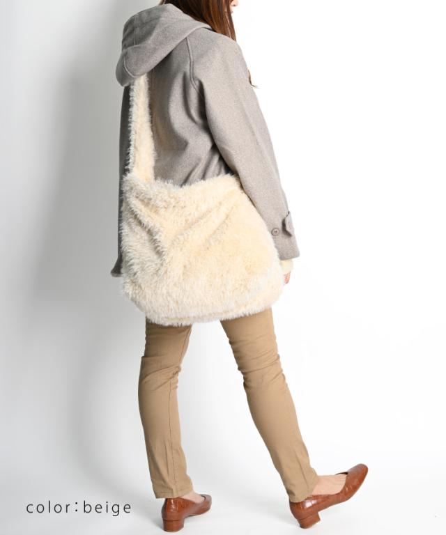 巾着ファーショルダーバッグ