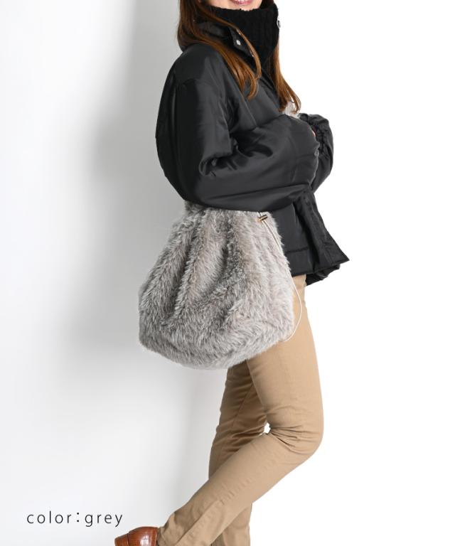 巾着ファーショルダーバッグ