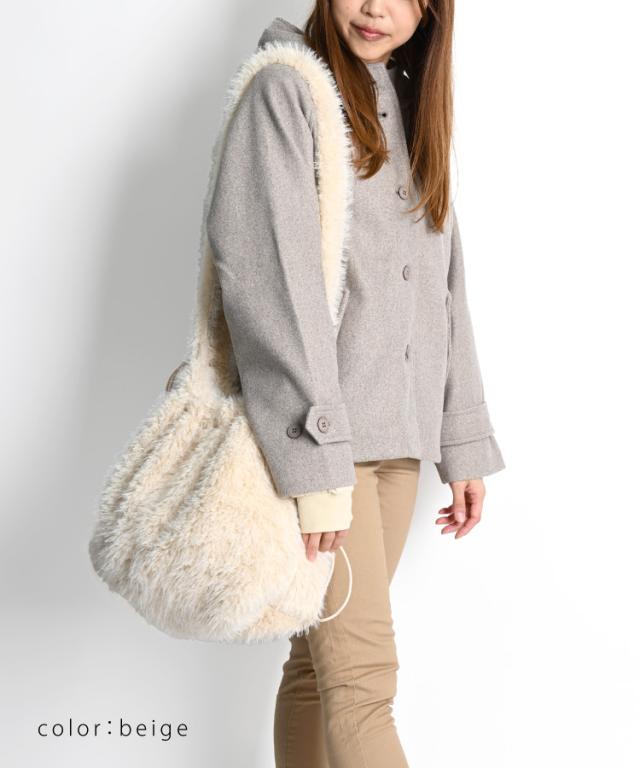 巾着ファーショルダーバッグ