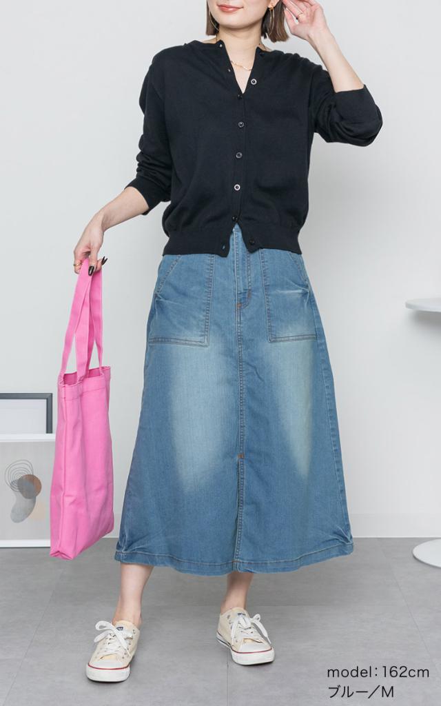 ストレッチデニムベイカースカート