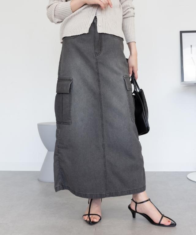 デニムカーゴスカート