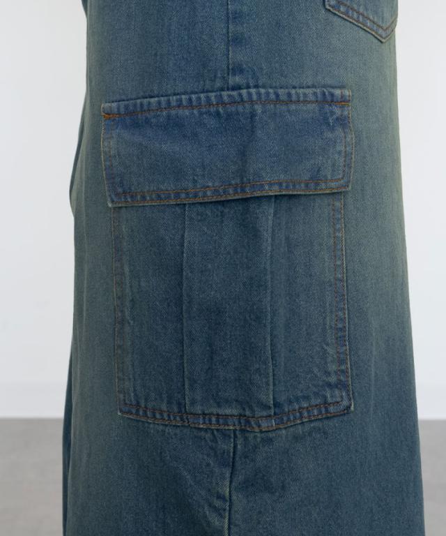 デニムカーゴスカート