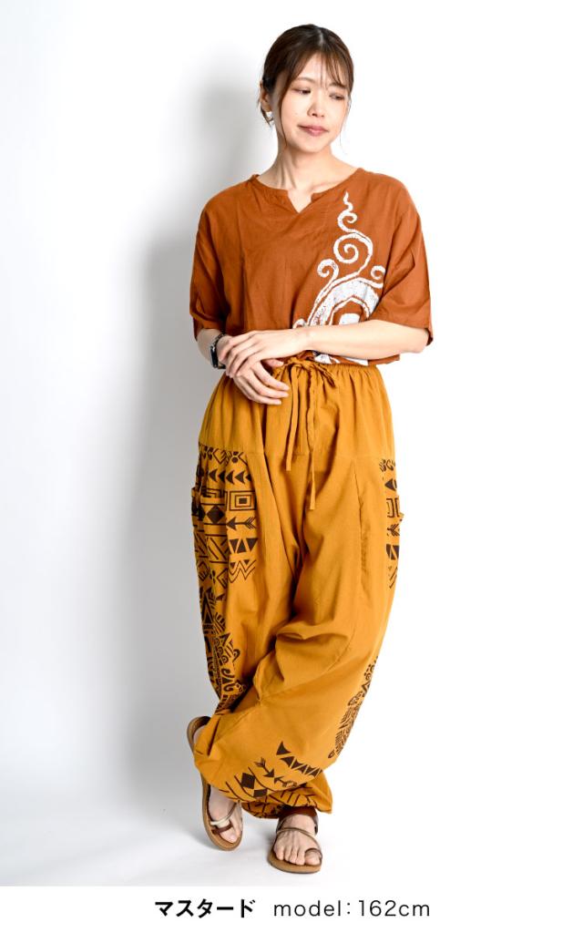 たまり感で、差がつく。サイドポケット柄サルエルパンツ