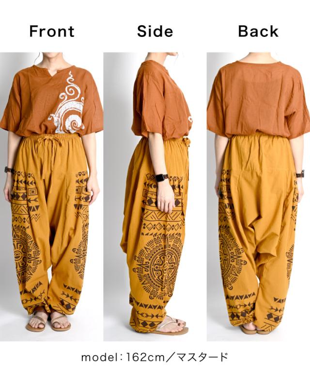 たまり感で、差がつく。サイドポケット柄サルエルパンツ