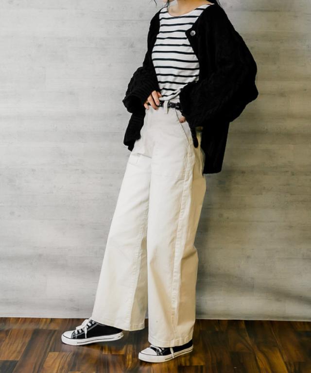 ツイルワイドベイカーパンツ