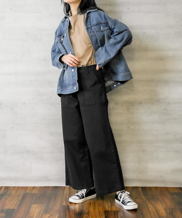 ツイルワイドベイカーパンツ