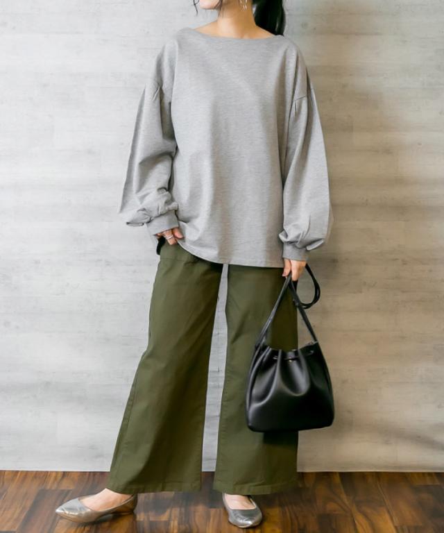 ツイルワイドベイカーパンツ