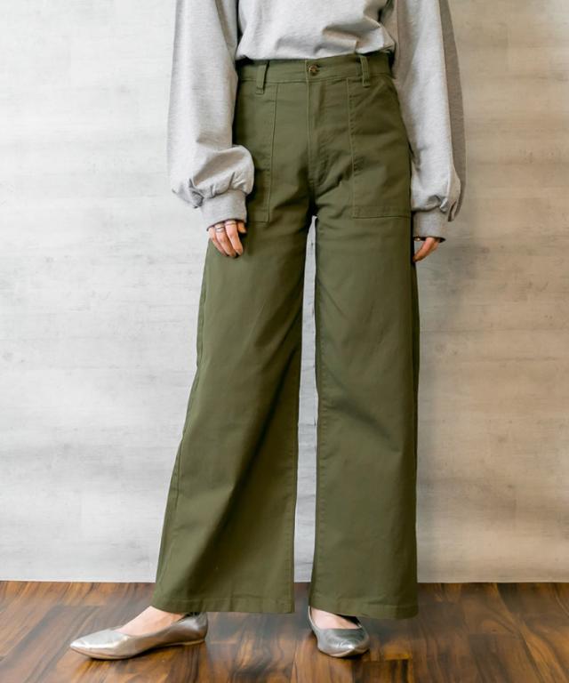 ツイルワイドベイカーパンツ