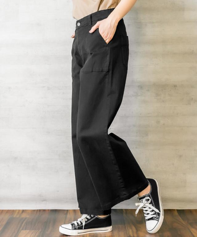 ツイルワイドベイカーパンツ