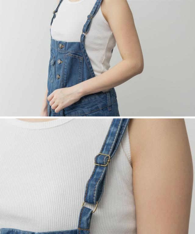 ゆるサロペットデニムパンツ