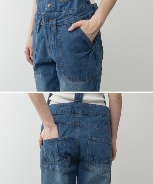 ゆるサロペットデニムパンツ