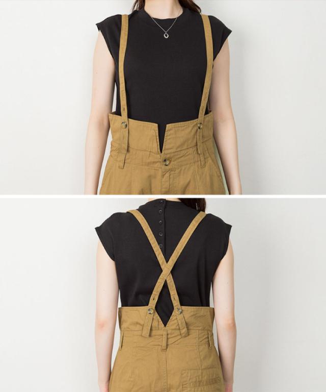 サスペンダー付きツイルパンツ