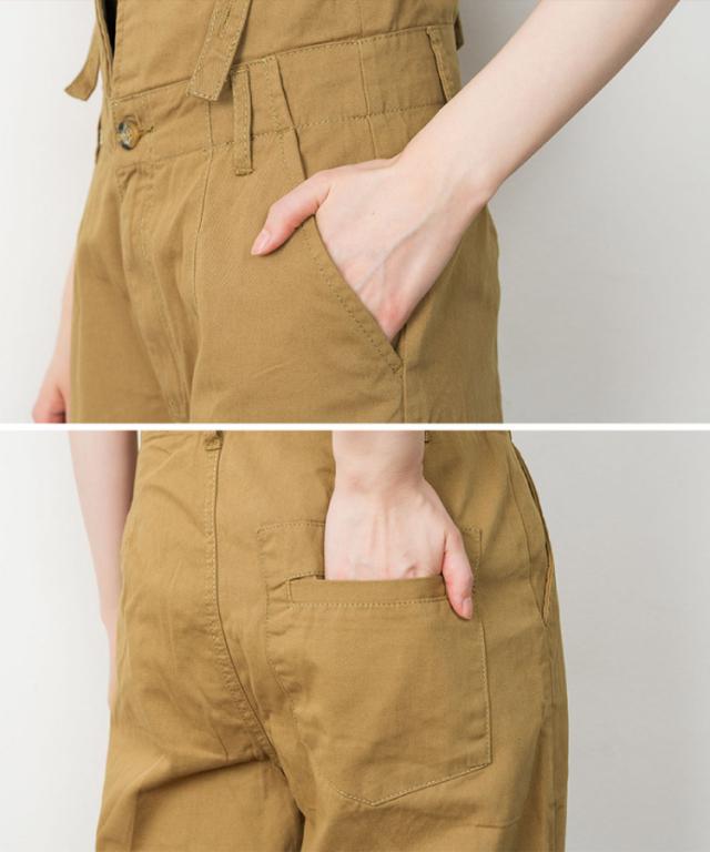 サスペンダー付きツイルパンツ
